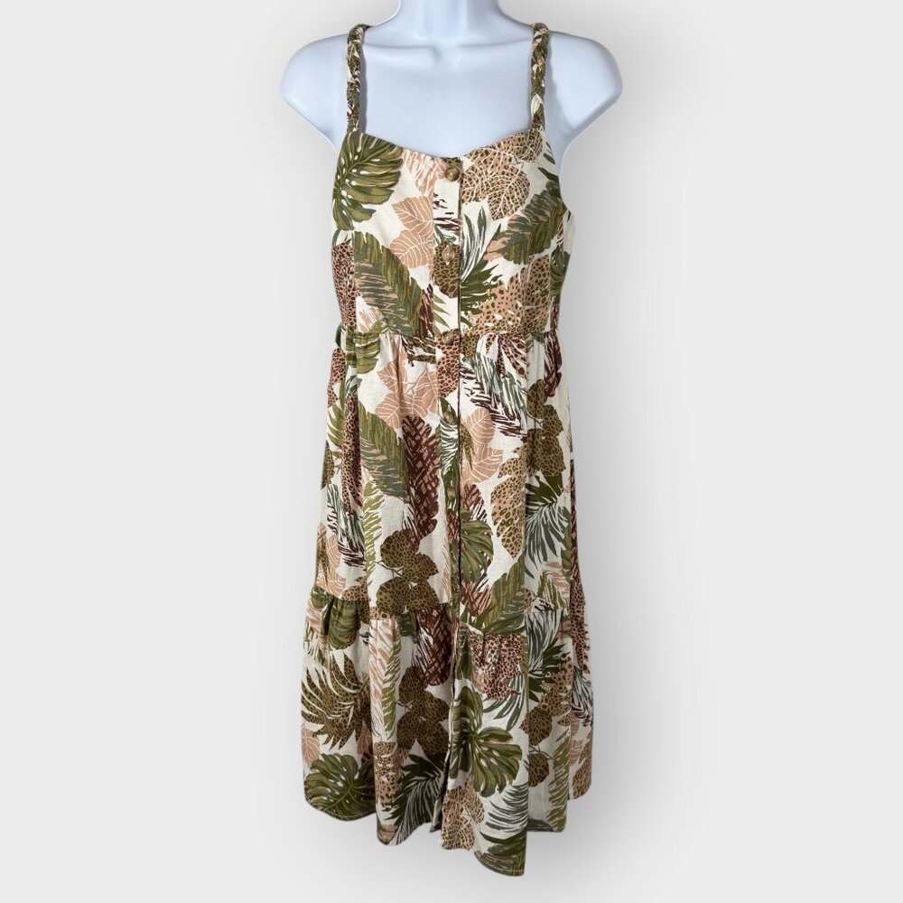 Beach Lunch Lounge Linen Blend Dress | S | Tropical | Coastal Beachy Resort